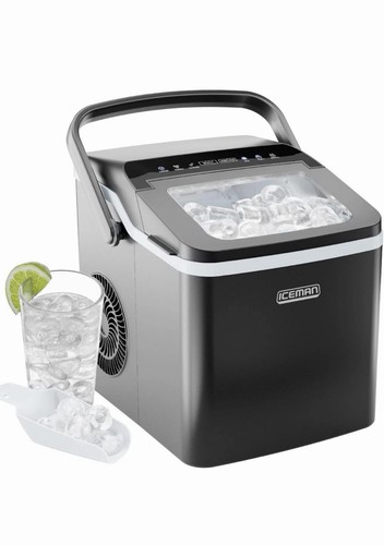 Portable dual size ice - portable, maker